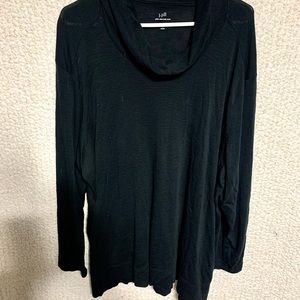 J. Jill Pima Cowl-Neck Tunic Black Sweater Size 3x